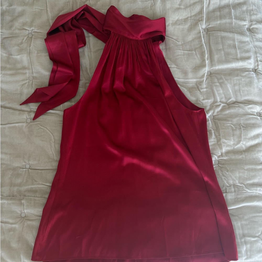 Ramy Brook Silk Red Halter Blouse